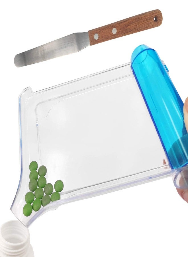 Medarchitect Right Hand Pill Counting Tray with Spatula (Clear - Wood Handle) - Image 3